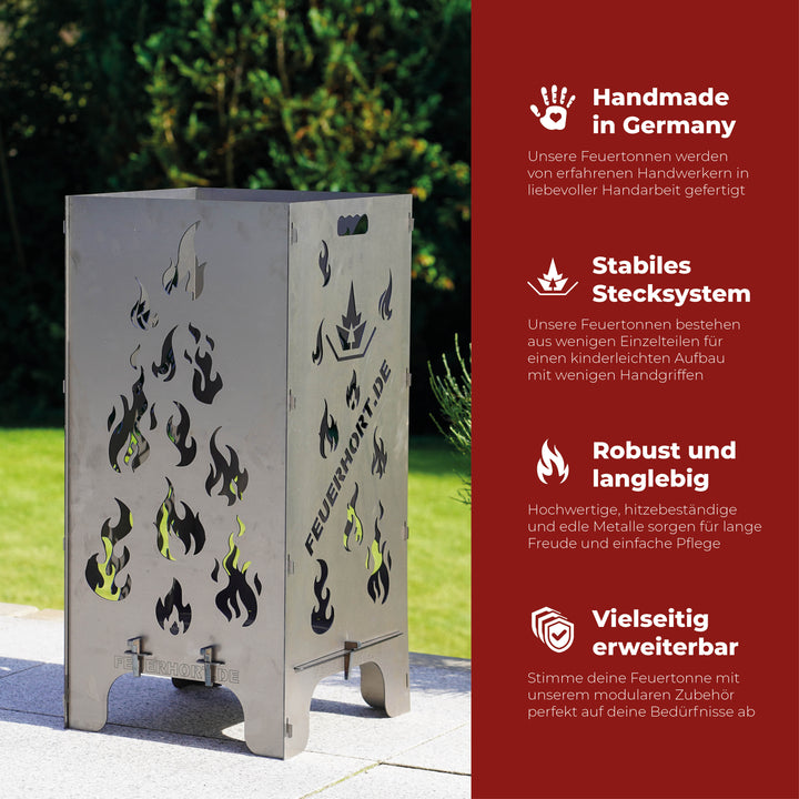 Feuertonne "Fußball EM 2024" 82cm - Motiv Pokal