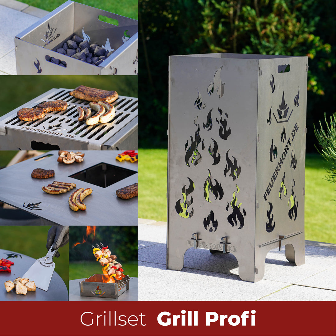 Feuertonne Grillset "Grill Profi"